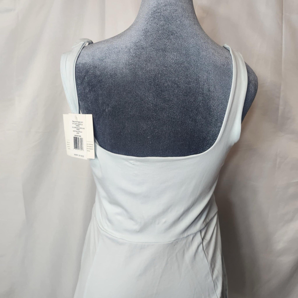 Beyond Yoga Dress Women’s L Tank Sleeveless Square Neck Pockets Mini Blue Sports - Picture 11 of 14